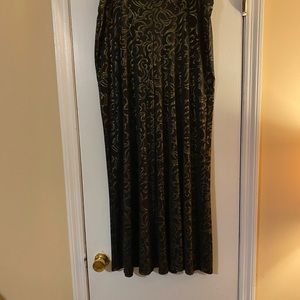 Gold and black flowy pants